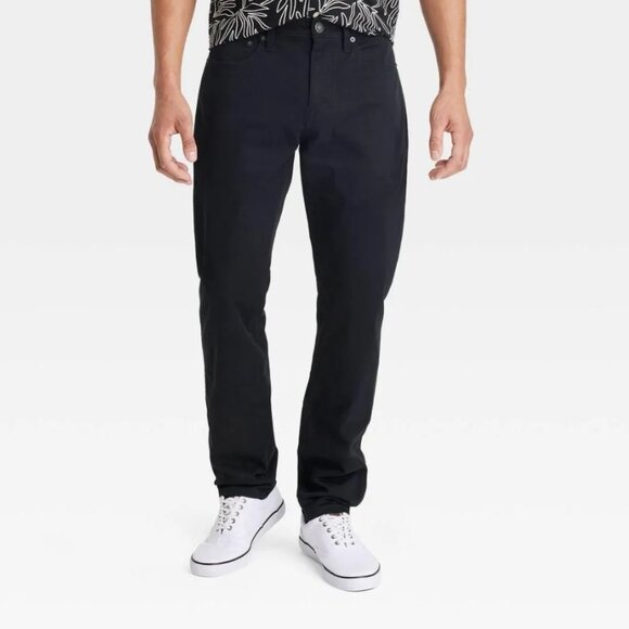 Goodfellow & Co Men's Ebony Standard Fit Ankle Tapered Slim Leg 5-Pocket Pants - Picture 1 of 16